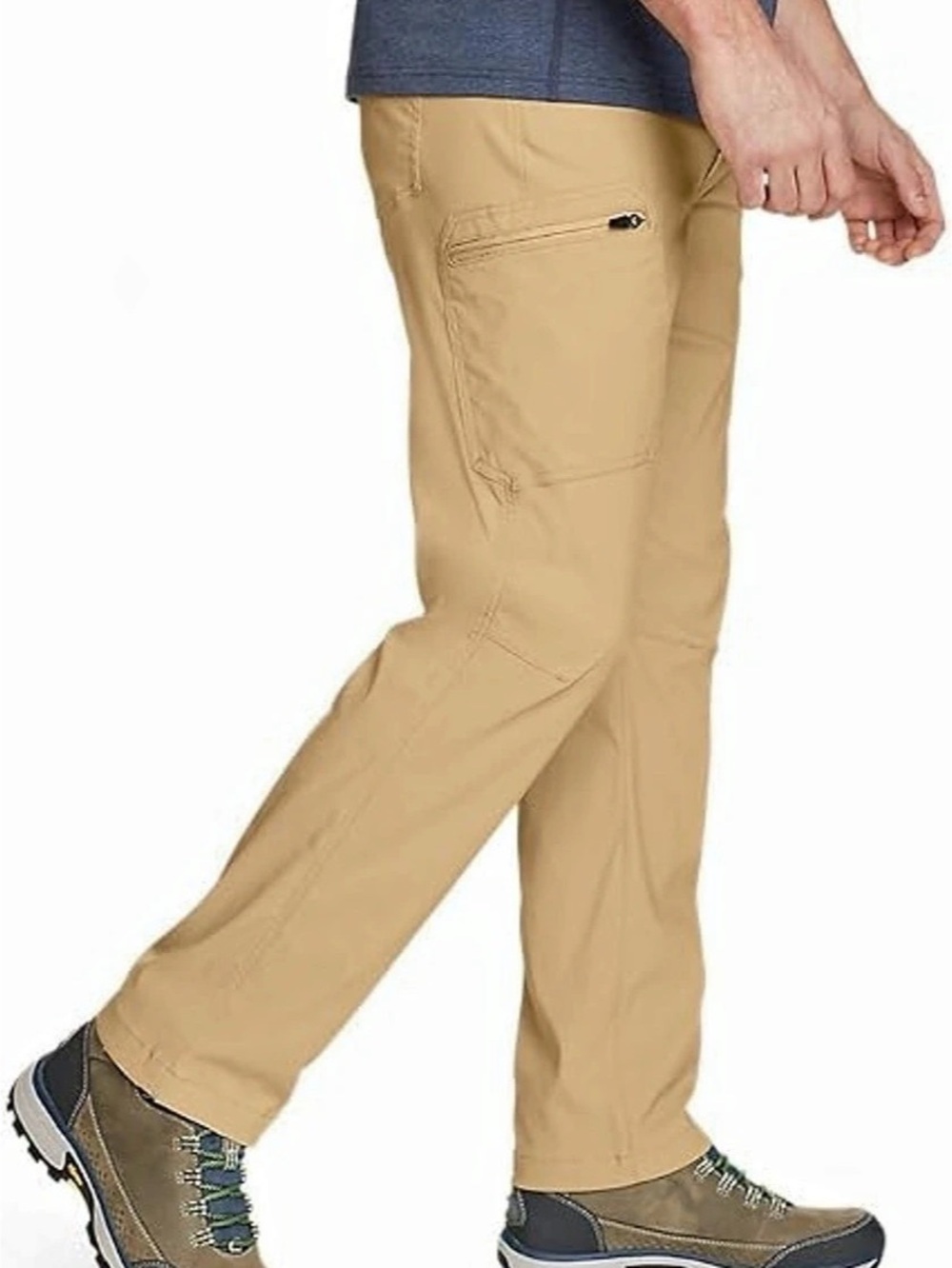 NWT Eddie Bauer Rainier Tech Pants 40x30 Khaki Tan Active Fit Hiking